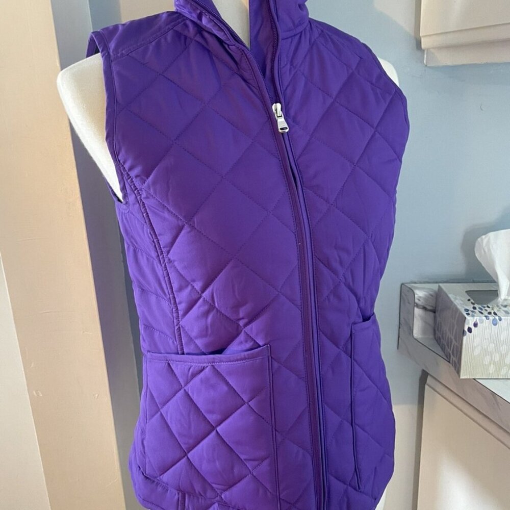 Lauren Ralph Lauren Women's Purple Quilted Vest Full Zip Size M